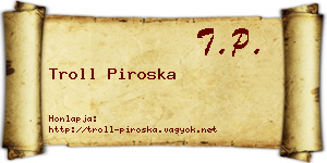 Troll Piroska névjegykártya